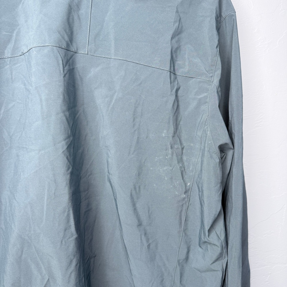 Free Fly Hooded Jacket Mens Large Blue Bamboo Blend Performance Windbreaker - Picture 6 of 12